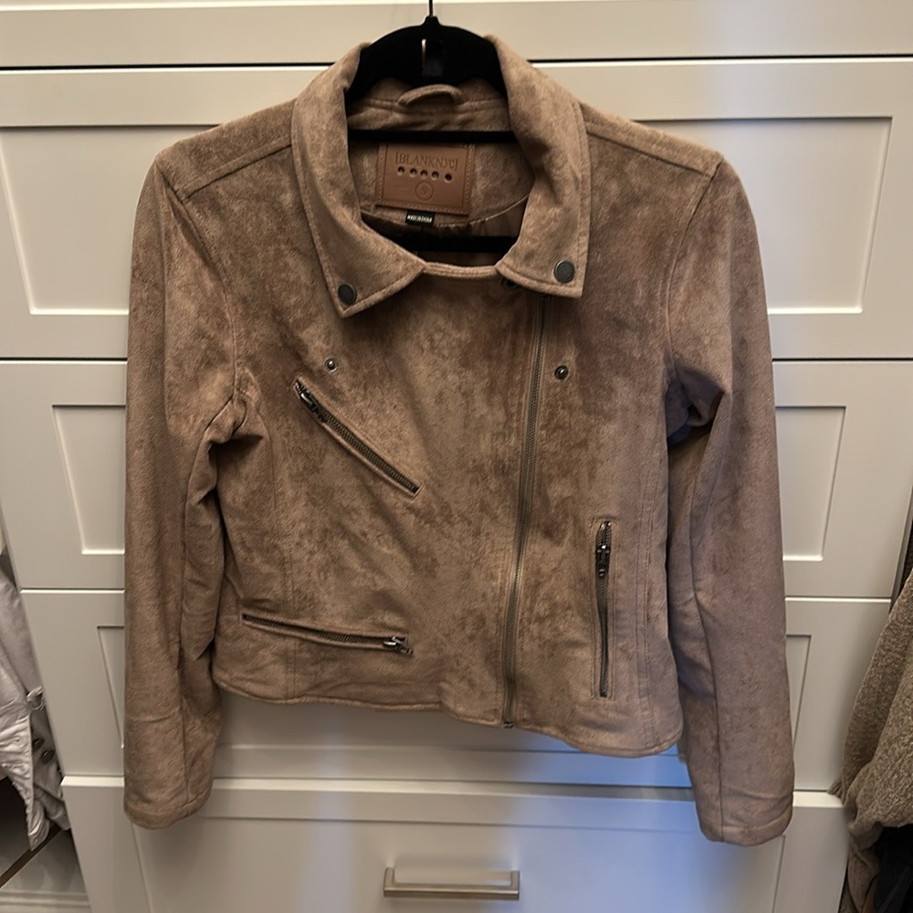 Blank NYC Tan Leather Moto Jacket